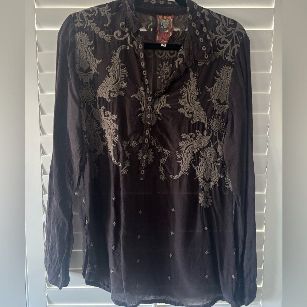Johnny Was embroidered button up